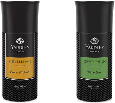 

Yardley London Citrus & Wood And Adventure Combo Pack 2 Deodorant Spray - For Men(150 ml, Pack of 2)