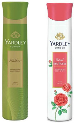 

Yardley London Feather and Red Rose Combo Pack 2 Deodorant Spray - For Women(150 ml, Pack of 2)