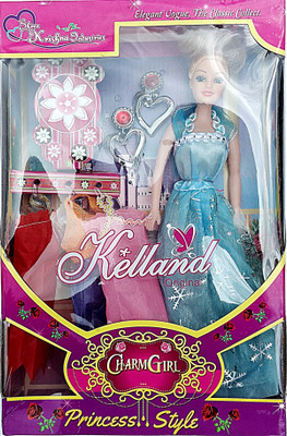 

Rean Charm Girl Kelland Light Blue Round Neck Doll Set(Blue)