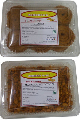

Jamnagar Foods CHAKLI & MASALA GROUNDNUT 500 GM EACH Combo(2)