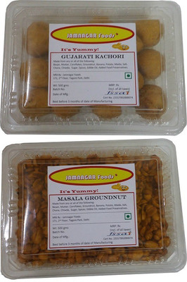 

Jamnagar Foods GUJARATI KACHORI & MASALA GROUNDNUT 500 GM EACH Combo(2)