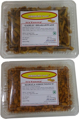 

Jamnagar Foods GARLIC BHAKARWADI & MASALA GROUNDNUT 500 GM EACH Combo(2)