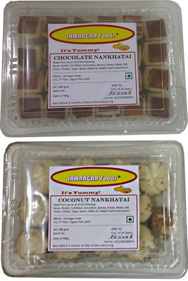 

Jamnagar Foods CHOCOLATE & COCONUT NANKHATAI 480 GM EACH Combo(2)