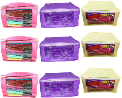 

Aadhya Multipurpose Combo Of Non Woven Saree Cover pack of 9(Multicolor)