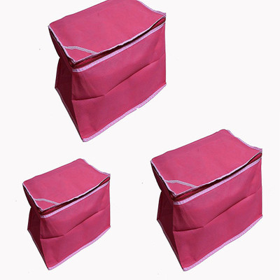 

Shagar Fashion Premium Cotton Quality Pink Soft Cloth Saree Cover Pack Of 3(Pink)