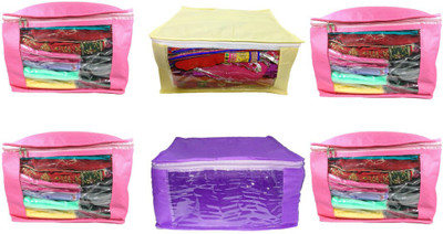 

Aadhya Multipurpose Non Woven Saree Cover combo pack of 6(Multicolor)