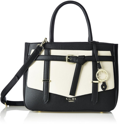 

Cathy London Hand-held Bag(Black, Beige), Beige;black
