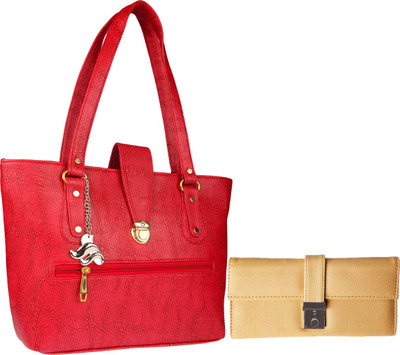 

Lady bar Hand-held Bag(Red, Beige), Beige;red