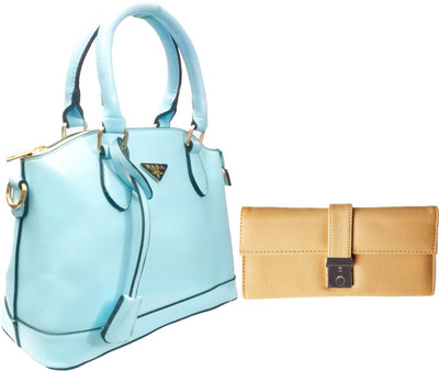 

Lady bar Hand-held Bag(Blue, Beige), Beige;blue