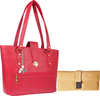 

Lady bar Hand-held Bag(Pink, Beige), Beige;pink