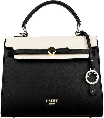 

Cathy London Hand-held Bag(Black, Beige), Beige;black