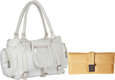 

Lady bar Hand-held Bag(White, Beige), Beige;white