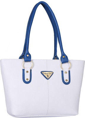 

Fristo Hand-held Bag(White, Blue), Blue;white