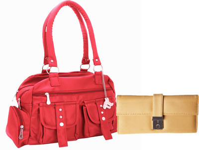 

Lady bar Hand-held Bag(Pink, Beige), Beige;pink