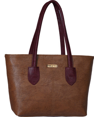 

Fristo Hand-held Bag(Tan, Maroon), Maroon;tan
