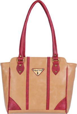 

Fristo Hand-held Bag(Beige, Maroon)