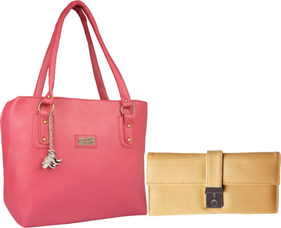 

Lady bar Hand-held Bag(Pink, Beige), Beige;pink
