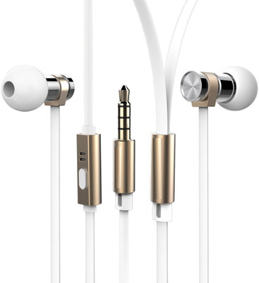 

BlueInk Remax Stainless Steel Earphone Rm-565I Headphone(White, In the Ear)