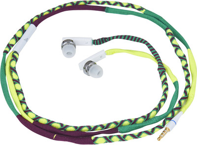 

Parallel Universe Wrapsody Colourful Wrapped Wired Headset with Mic(Green, In the Ear)