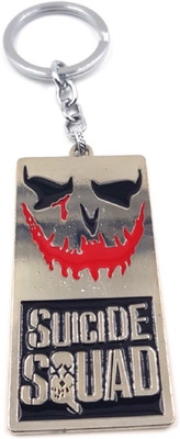 

24x7 Premium Suicide Squad Metal Keychain ~ with realistic Detailing ~ diabolical Joker Deadshot Harley Quinn Captain Boomerang Killer Croc Fashion Alloy Movie Film Letters Logo Key Chain Pendant Key Rings Gift DC Comics keychain for cars and bikes Key Ch