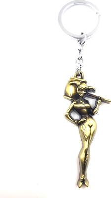 

24x7 Premium Suicide Squad Harley Quinn 3D Metal Keychain Gold with Realistic Detailing Key Chain