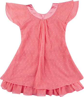 Hunny Bunny Girls Mini/Short Casual Dress(Orange, Cap Sleeve) Flipkart