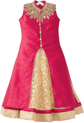 Wommaniya Impex Girl's Lehenga Choli Ethnic Wear, Fusion Wear Embroidered Lehenga Choli(Pink, Pack of 1) Wommaniya Impex Girl's Lehenga Choli Ethnic Wear, Fusion Wear Embroidered Lehenga Choli(Pink, Pack of 1)