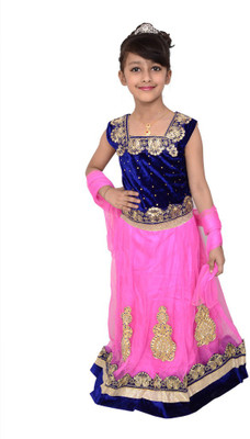 Arshia Fashions Girls Lehenga Choli Ethnic Wear Embroidered Lehenga, Choli and Dupatta Set(Multicolor, Pack of 1) available at flipkart for Rs.1999