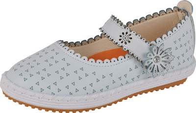 

Yellow Bee Girls Velcro Mary Janes(Light Blue, White