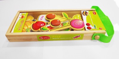 

Emob 19 PCS Magnetic Wooden Food Items with Wooden Carry Case(Multicolor)