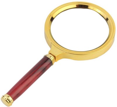 StealODeal Retro Style Metal 80mm 5X Magnifying Glass(Maroon, Gold)
