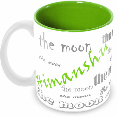 

Tuelip stylish customize name "HIMANSHU" with meaningful Printed Tea & Coffee 350 ML Ceramic Mug(350 ml), Green