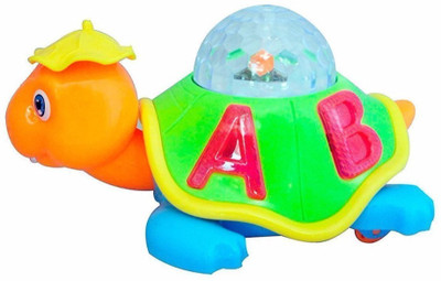 

Instabuyz Musical Bump & Go Happy Turtle with 3D Disco Light toy for kids(Multicolor)