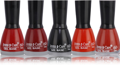 

Aroma Care Velvet Matte Nail Paint Combo in Wholesale Rate Red, Maroon, Orange, Dark Nude, Black(Pack of 5)