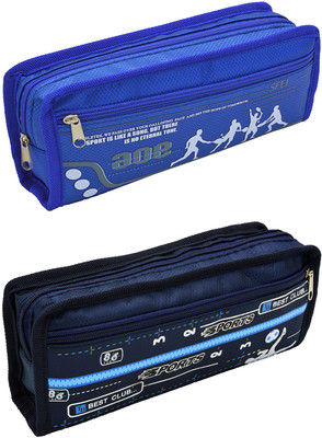 

Hrinkar Cartoon Printed Art Plastic Pencil Boxes(Set of 2, Blue)