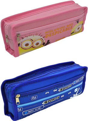 

Hrinkar Cartoon Printed Art Plastic Pencil Boxes(Set of 2, Multicolor)