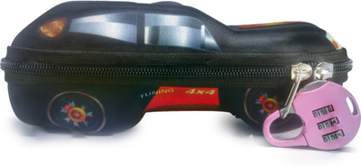 

Maurya Pustak Bhawan Hard Case Car Pencil Pouch Black na Art Artificial Leather Pencil Box(Set of 1, Black)
