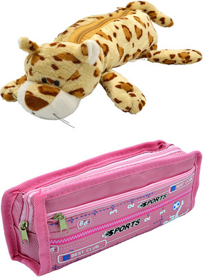 

Hrinkar Cartoon Animal and Printed Art Plastic Pencil Boxes(Set of 2, Multicolor)
