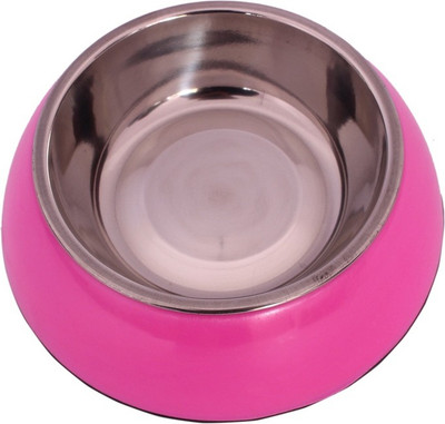 

SRI Stainless Steel Food And Water Melamine Stand With Non-Skid Rubber Bottom, Medium Round Plastic Pet Bowl(0.5 L Pink)