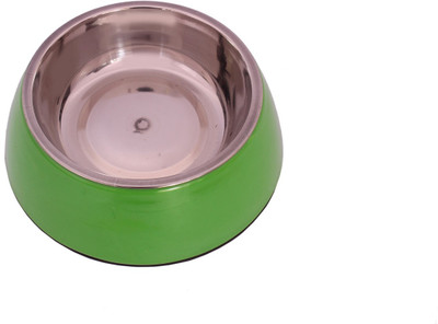 

SRI Stainless Steel Food And Water Melamine Stand With Non-Skid Rubber Bottom, Medium Round Plastic Pet Bowl(0.5 L Green)