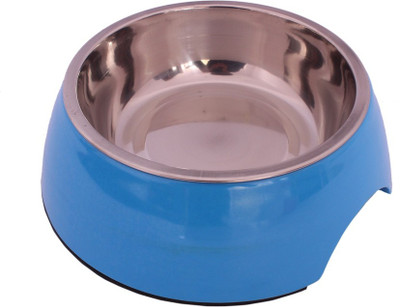 

SRI Stainless Steel Food And Water Melamine Stand With Non-Skid Rubber Bottom, Medium Round Plastic Pet Bowl(0.25 L Blue)