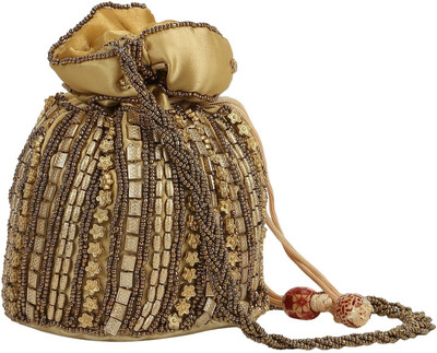 

SPHINX Contemporary Handcrafted Golden Potli Bag for Women/Girls - 1 Piece Potli(Gold)
