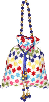 

Mahadev Exports Multi Color White Base Potli Star Potli(Multicolor)