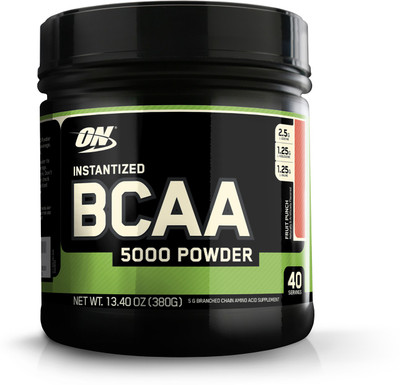 Optimum Nutrition Instantized BCAA 5000 mg Powder BCAA(380 g, Fruit Punch)
