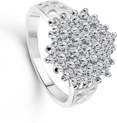 VIGHNAHARTA Awesome Flora with Rose [VFJ1060ROSE8] Alloy Cubic Zirconia Gold Plated Ring