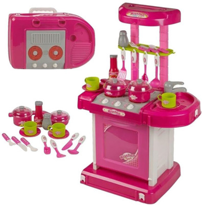 

Dhawani Latest Pink Plastic Portable Kitchen Set with Lights
