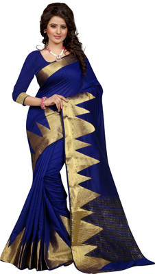 

Style U Self Design Bollywood Polycotton Saree(Dark Blue), Nevy blue