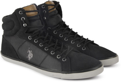 

U.S. Polo Assn Trevor High Ankle Sneakers For Men(Black, Grey
