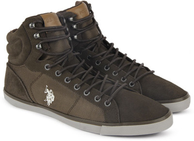 

U.S. Polo Assn Trevor Mid Ankle Sneakers For Men(Brown, Olive