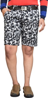 AmERiCAn nOTi Checkered Men Black Bermuda Shorts